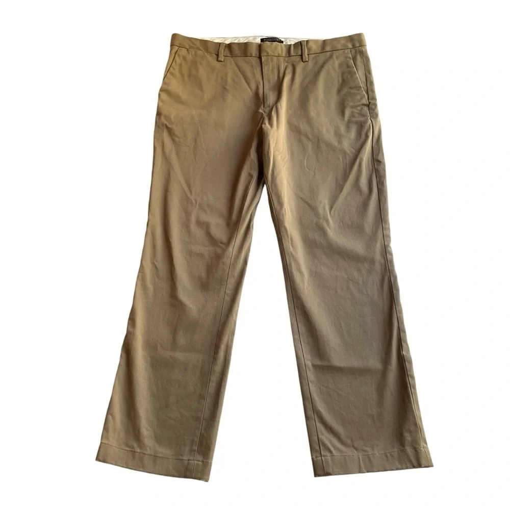 Banana Republic Fulton Skinny Rapid Movement Chino Pant Tan Brown Size 36W 27L
